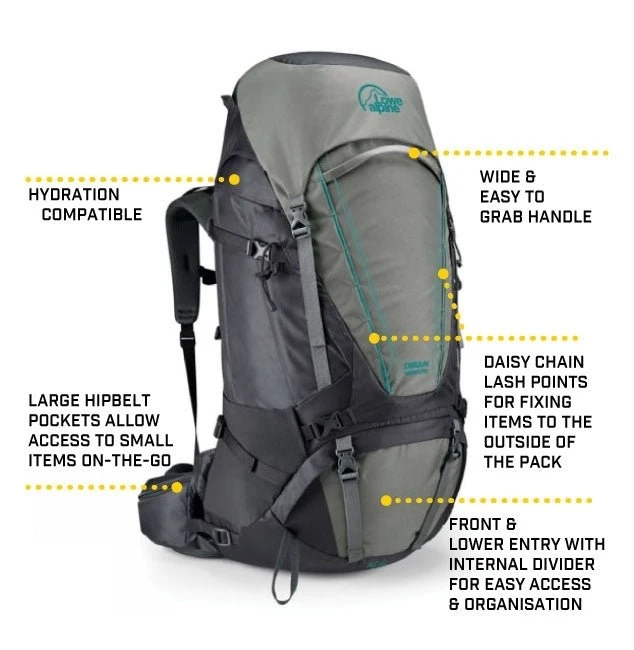 Lowe Alpine Diran ND50 60 Litre Womens Hiking Pack 7 Lowe Alpine Diran ND50 60 Litre Womens Hiking Pack - Image 5
