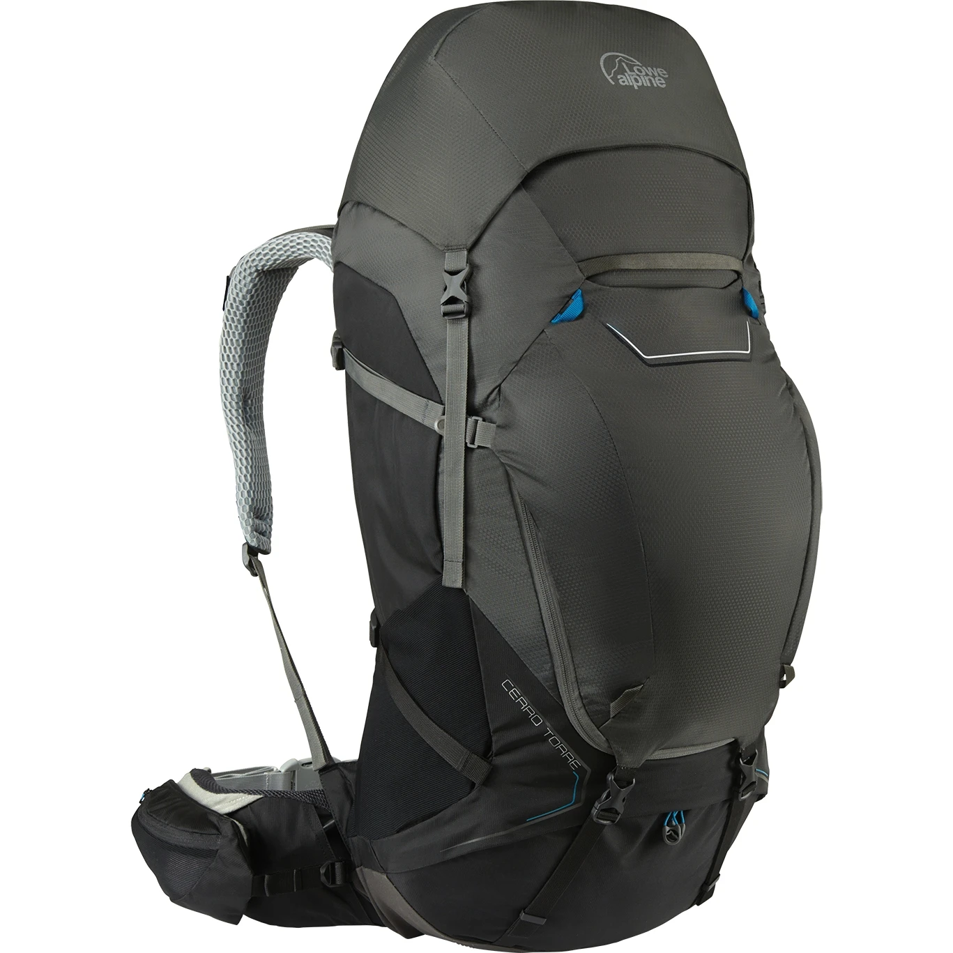 Lowe Alpine Cerro Torre 100:120 Backpack - M/L - Black / Greyhound 3 Lowe Alpine Cerro Torre 100:120 Backpack - M/L - Black / Greyhound